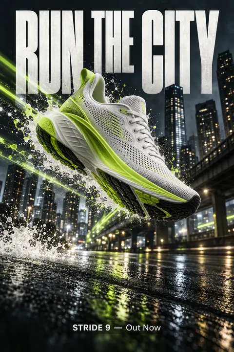 STRIDE 9 poster — Footwear campaign