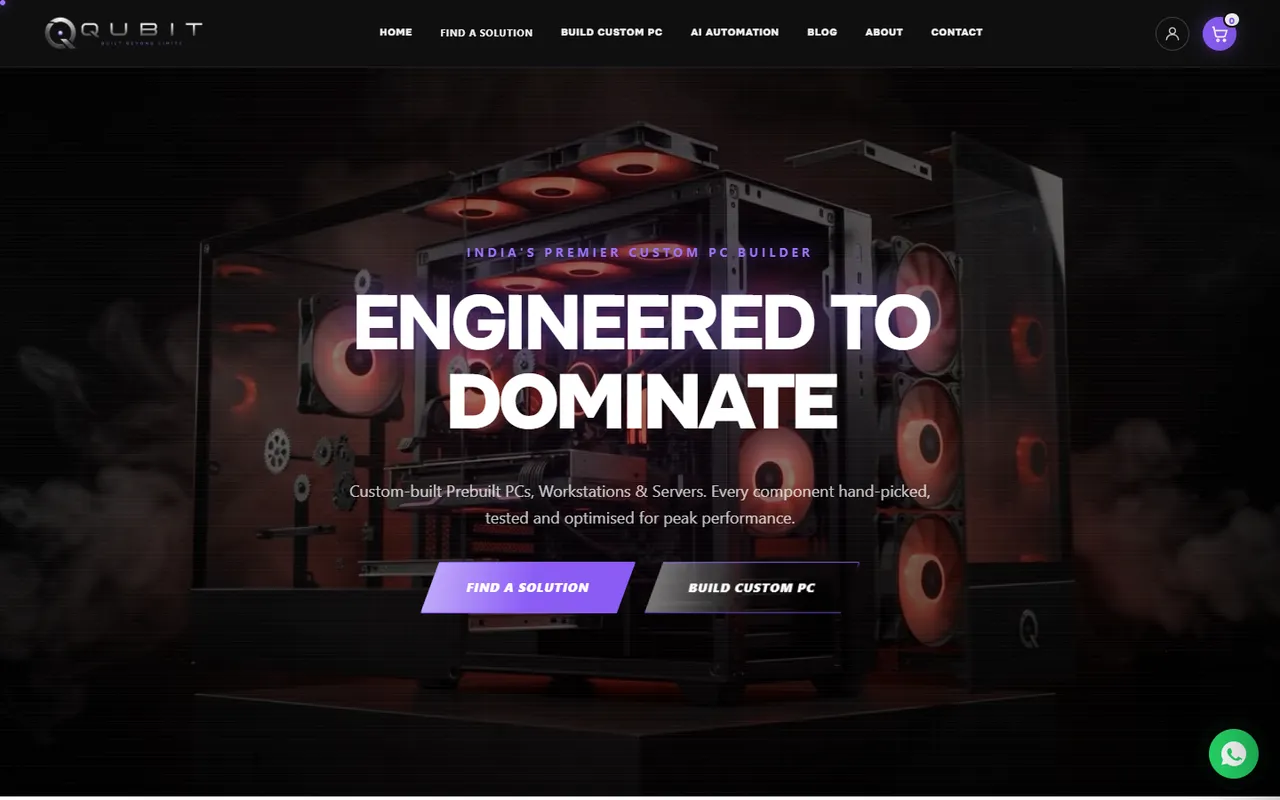 Qubit website homepage