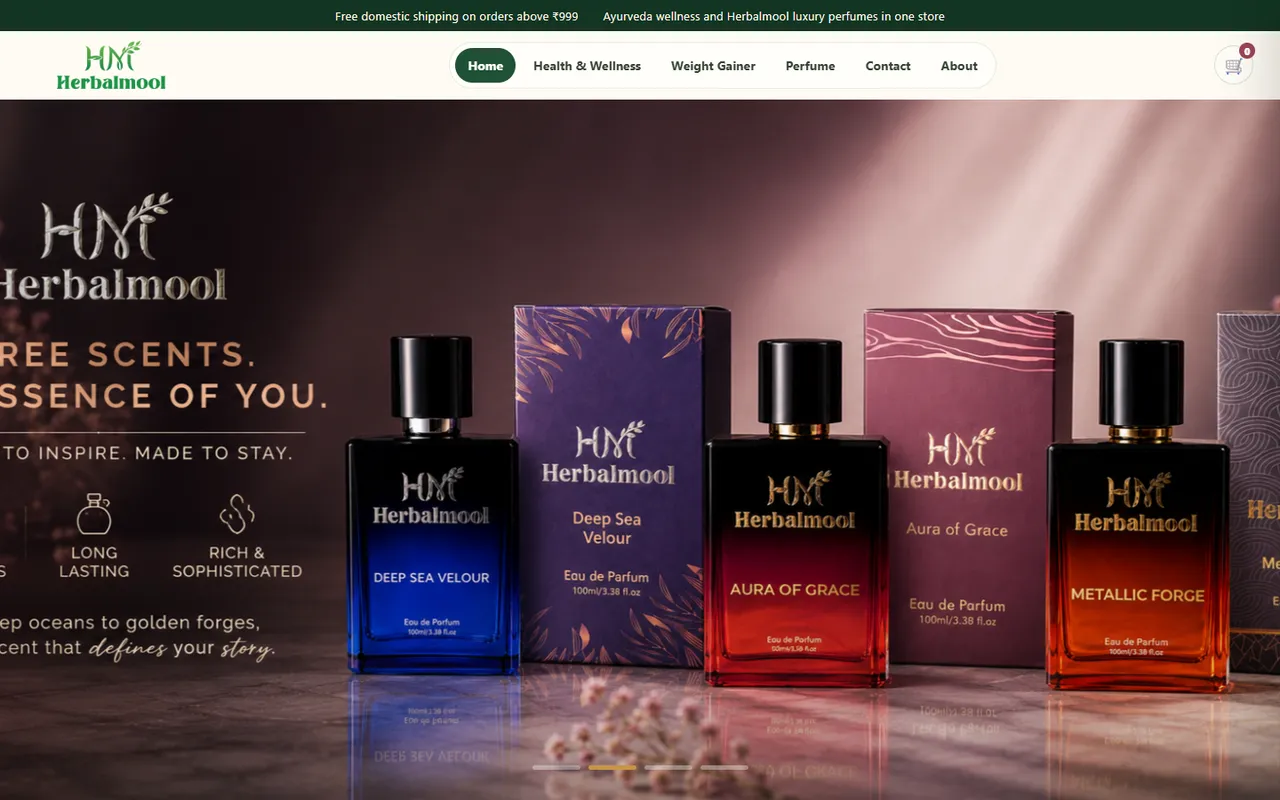 Mool Herbal website homepage