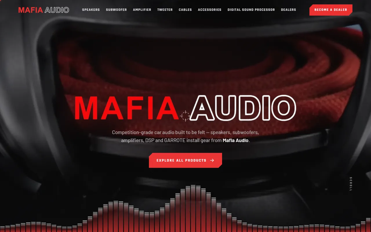 Mafia Audio website homepage